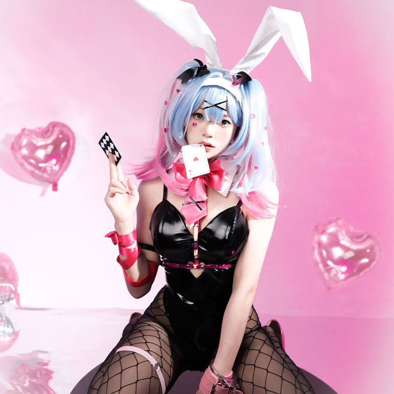 初音ミク ラビットホール 35cm ブルーミックスピンクコスプレウィッグ - NOKIJP -