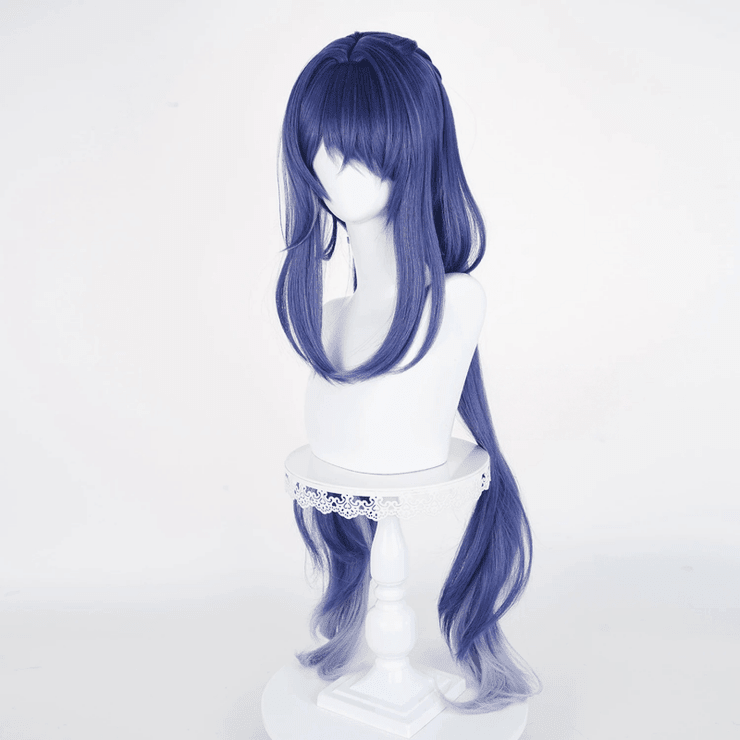 原神ラウマ100cmウェーブブルーコスプレウィッグ - NOKIJP - 