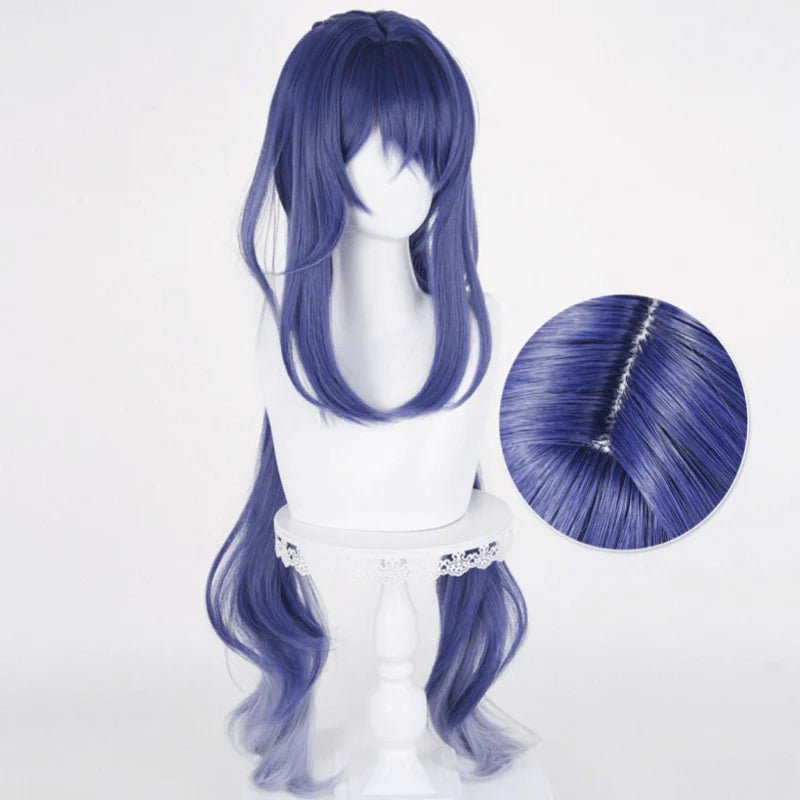 原神ラウマ100cmウェーブブルーコスプレウィッグ - NOKIJP - 