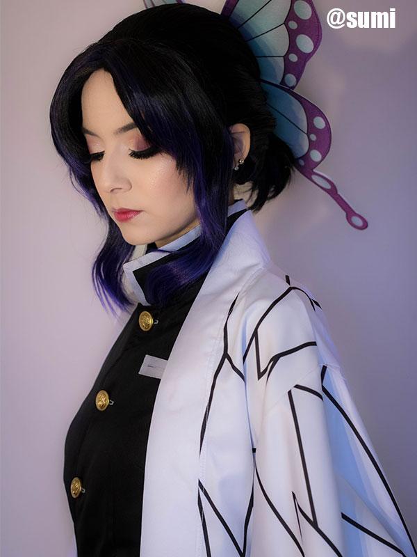 35cmパープルグラデーションコスプレウィッグ