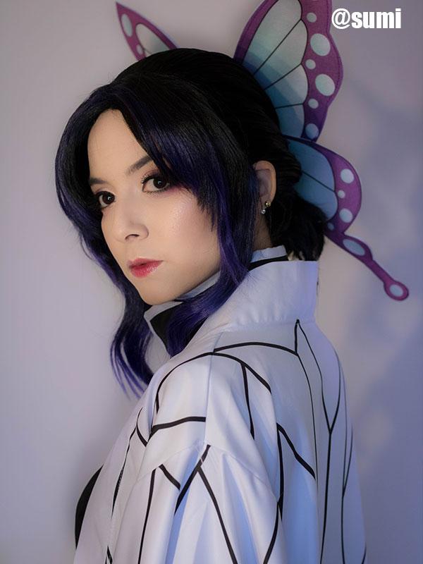 35cmパープルグラデーションコスプレウィッグ