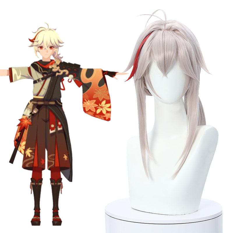 原神かえではら かずは40cmミックスカラーコスプレウィッグ