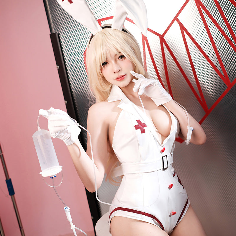 セクシーなナースバニーガールのコスプレ衣装