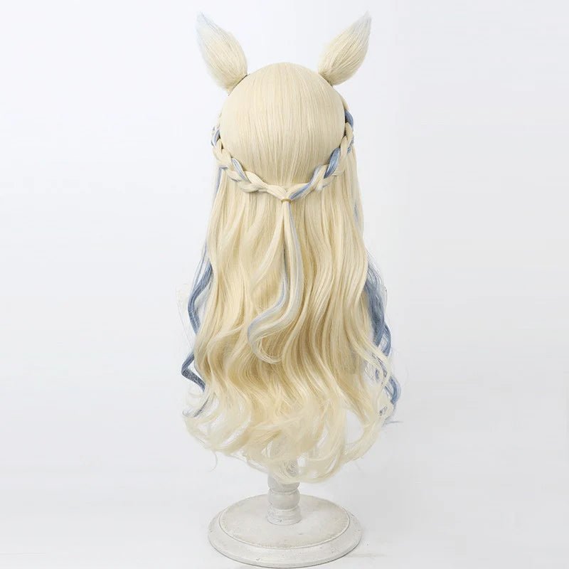 バーチャルユーチューバーフワワ・アビスガード60cmブロンドこんごうブルーコスプレウィッグ - NOKIJP - ウィッグのみ