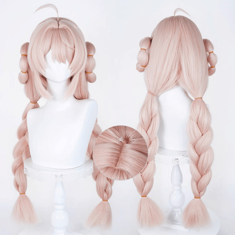 ゼンレスゾーンゼロ 趙 85cm ピンク 編み込み コスプレウィッグ - NOKIJP - 