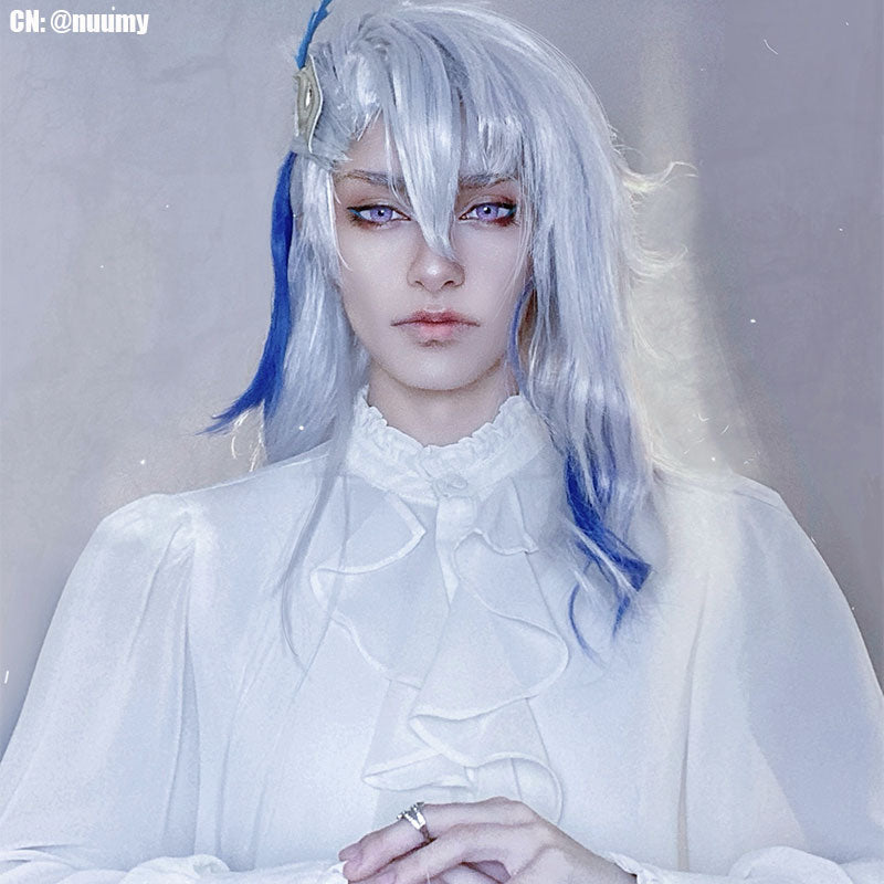 原神 フォンテーヌ ヌヴィレット グレーミックスブルー コスプレウィッグ