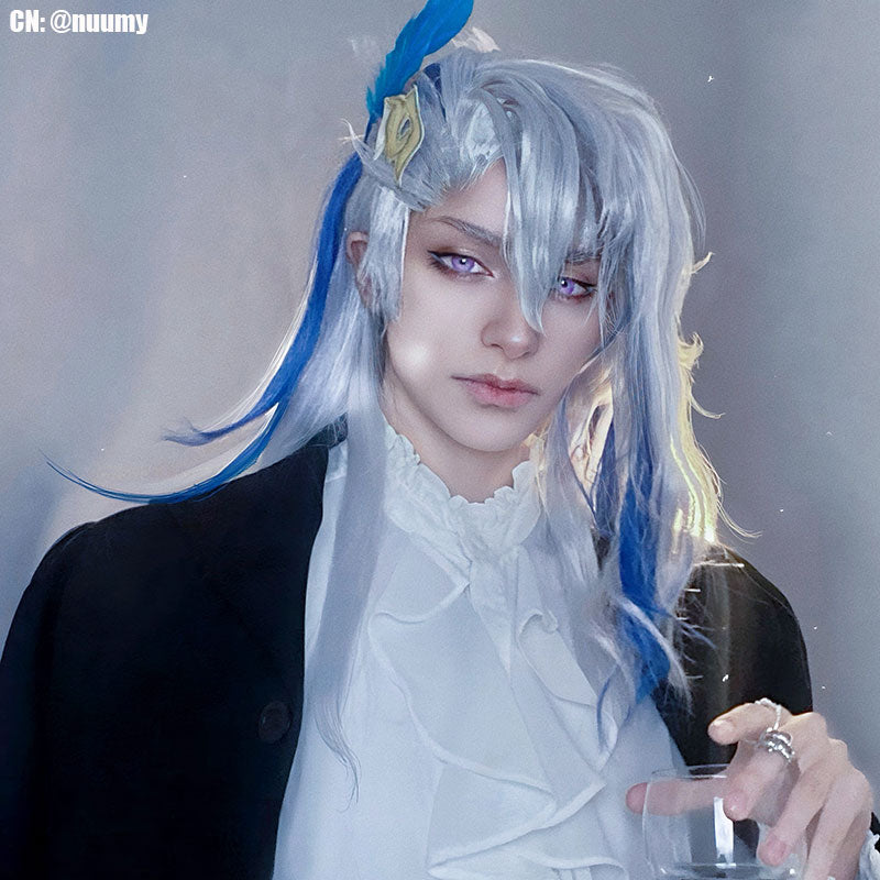 原神 フォンテーヌ ヌヴィレット グレーミックスブルー コスプレウィッグ