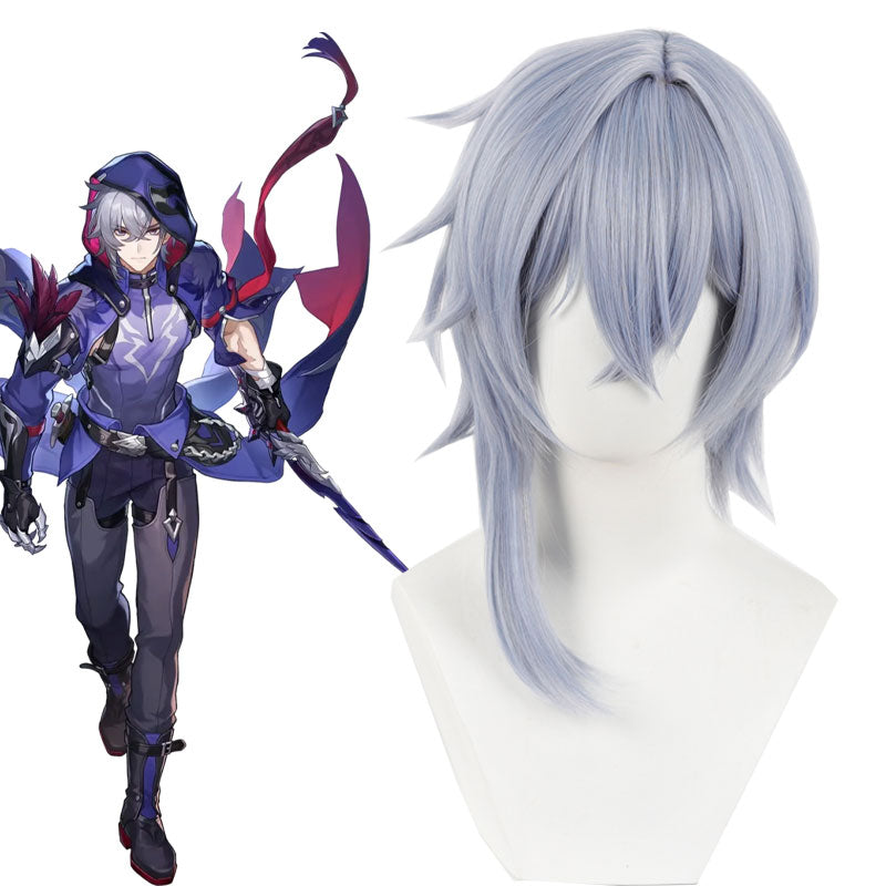 崩壊：スターレイル モズ35cmミックスグレーコスプレウィッグ