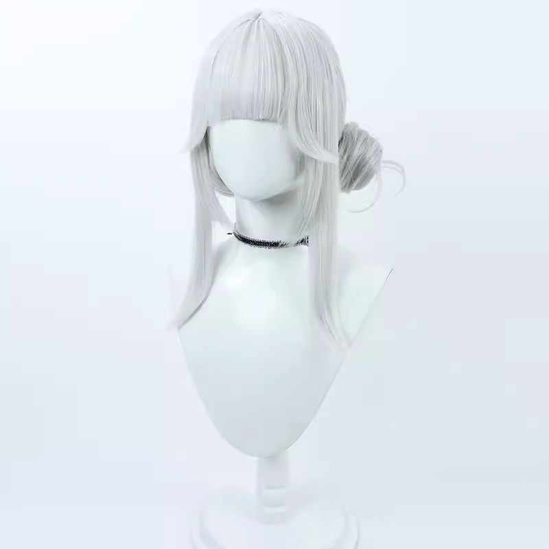 勝利の女神:NIKKEブランシルバーホワイトコスプレウィッグおだんごつき - NOKIJP - 