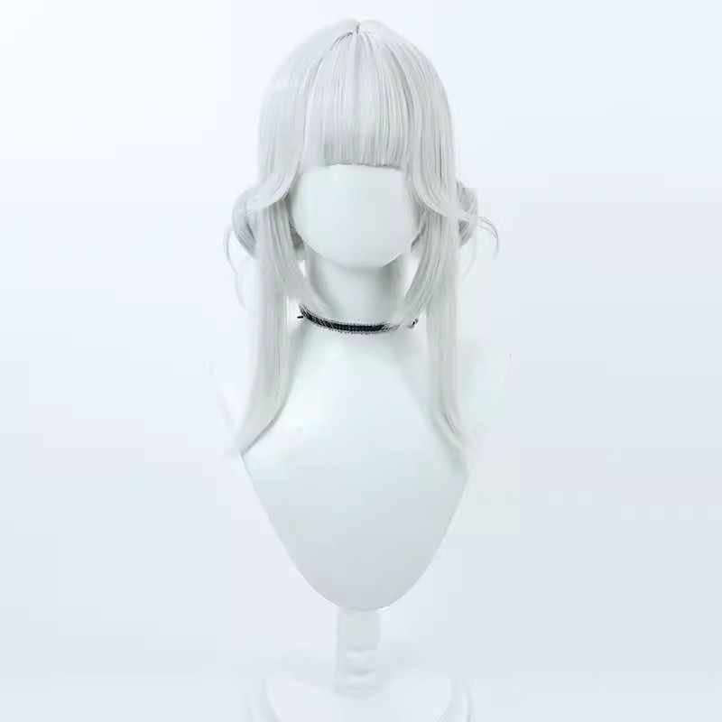 勝利の女神:NIKKEブランシルバーホワイトコスプレウィッグおだんごつき - NOKIJP - 