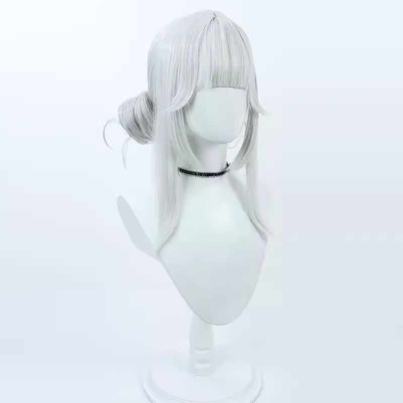 勝利の女神:NIKKEブランシルバーホワイトコスプレウィッグおだんごつき - NOKIJP - 