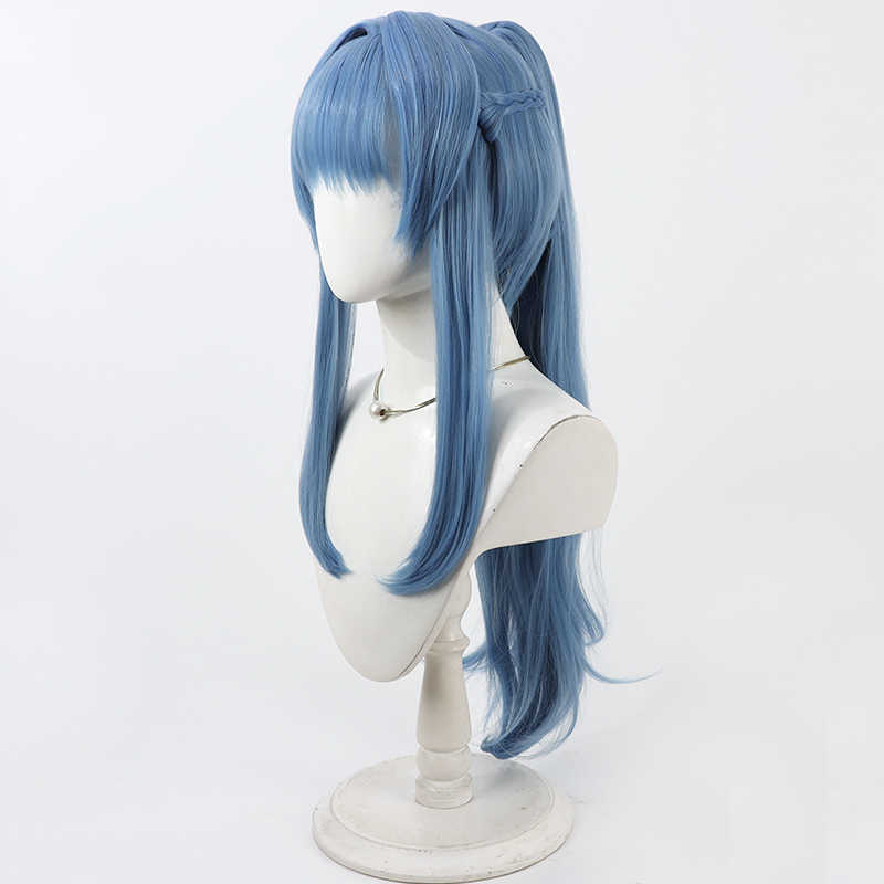 勝利の女神:NIKKEヘルム80cmブルーポニーテールコスプレウィッグ - NOKIJP - 