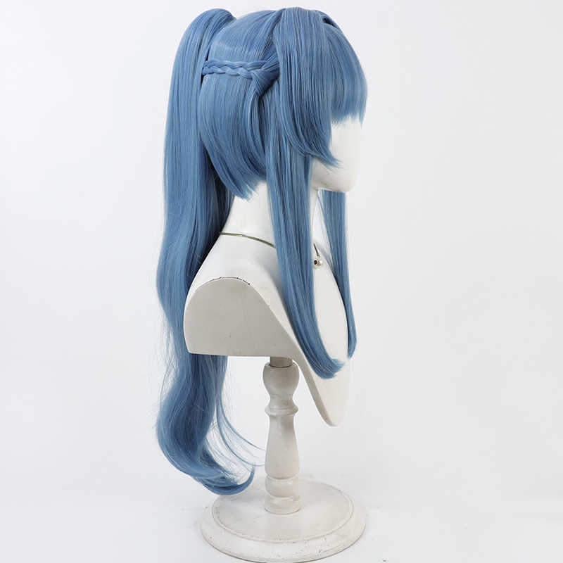 勝利の女神:NIKKEヘルム80cmブルーポニーテールコスプレウィッグ - NOKIJP - 