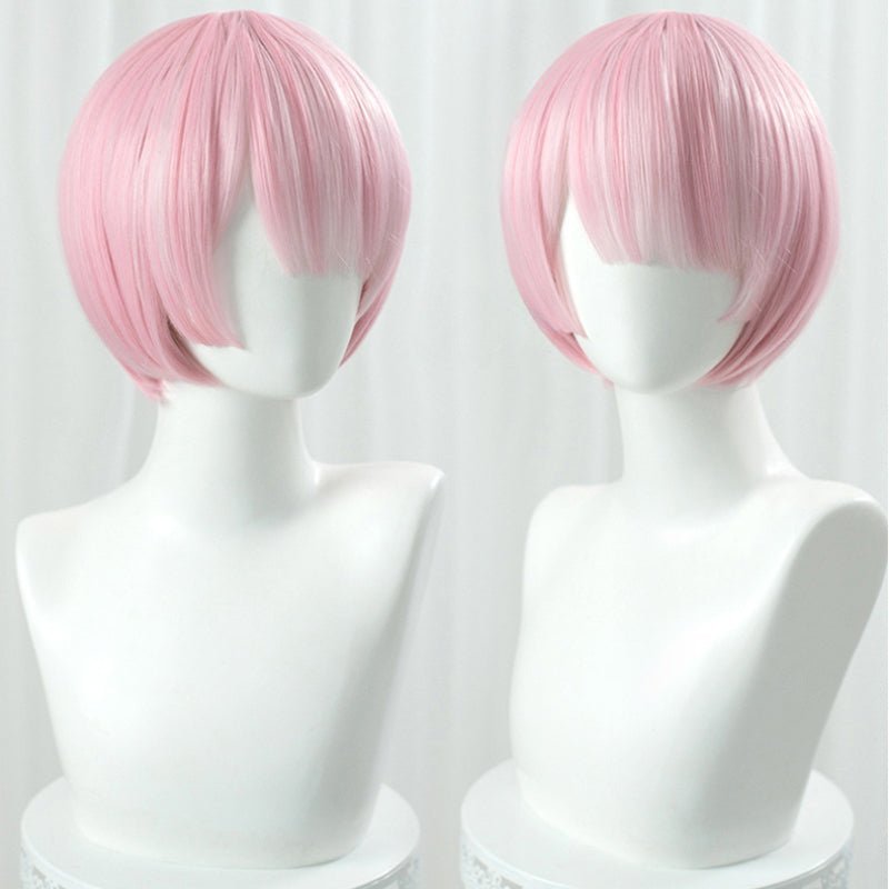 Re：ゼロから始める異世界生活 レムラムブルーピンクコスプレウィッグ - NOKIJP - ピンク
